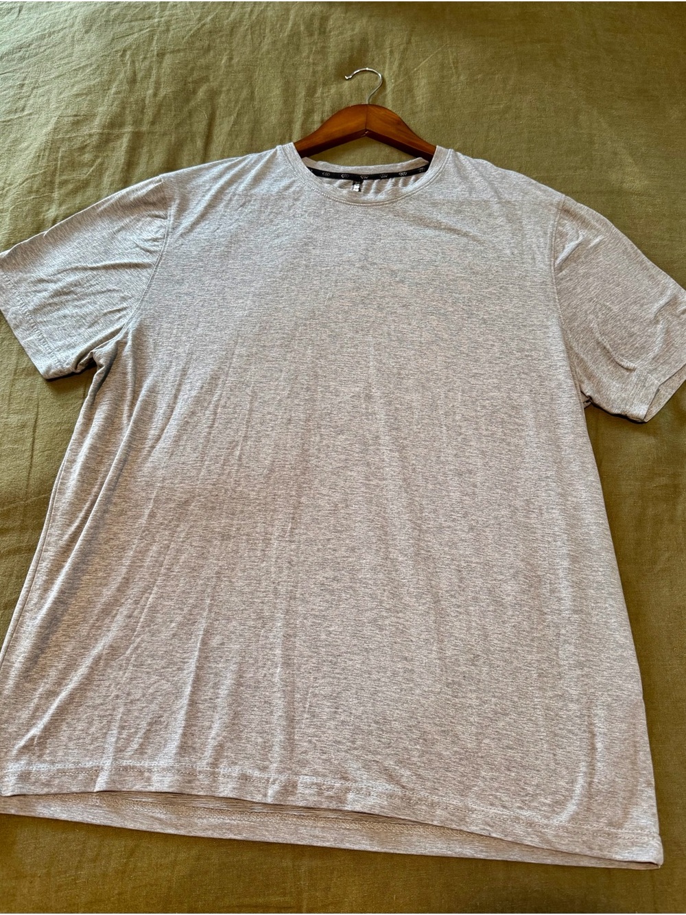Men's Crew Neck workout T-Shirt - Light Heather Gray